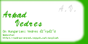 arpad vedres business card